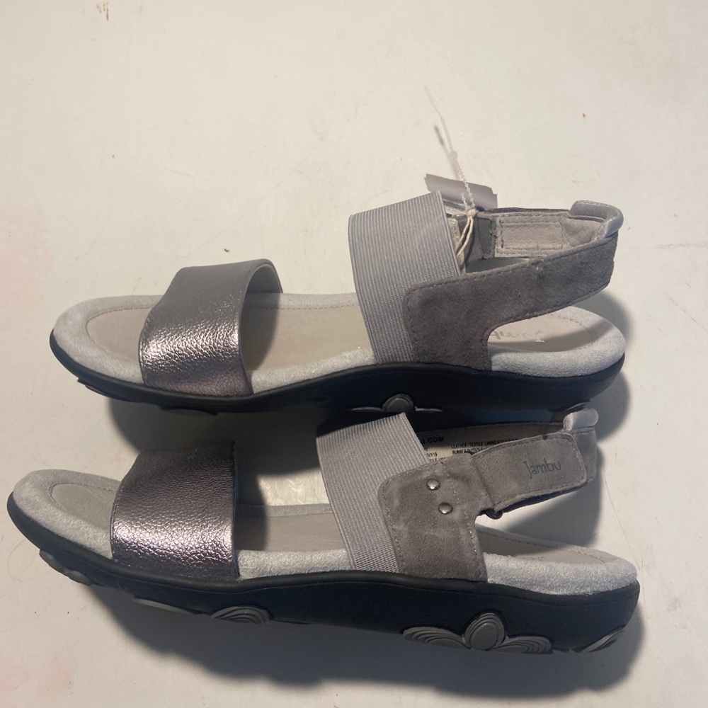 Jambu gray leather sandals with Velcro heel strap various sizes all NWT - Picture 4 of 7